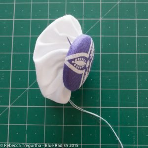 Fabric Button Puff brooch