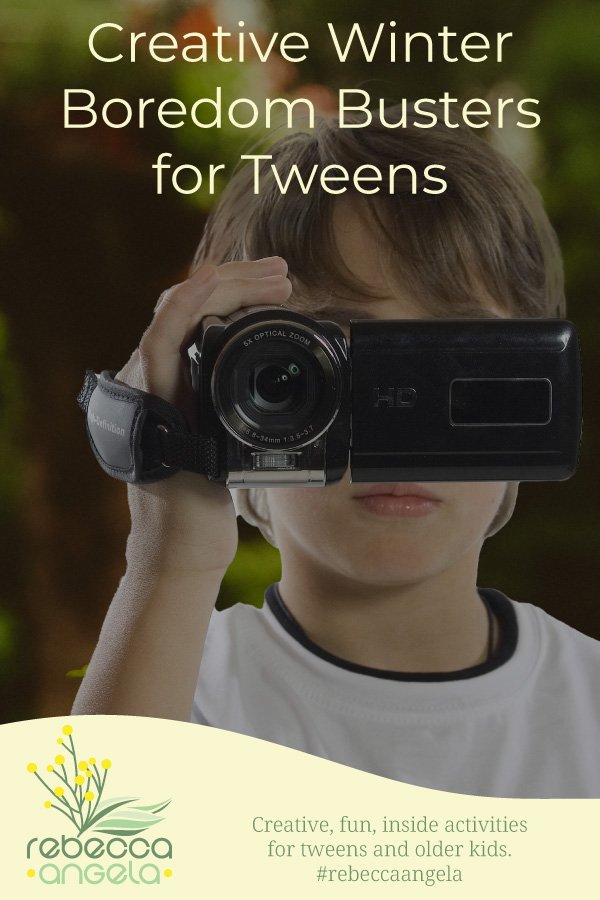 Creative Winter Boredom Busters for Tweens Pinterest image