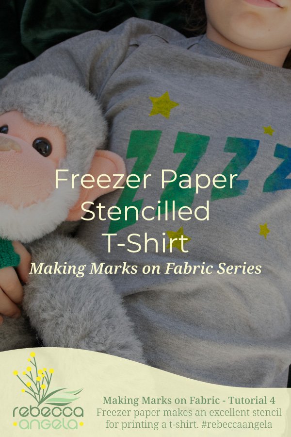 Freezer Paper Stencilled T-Shirt Pinterest Image
