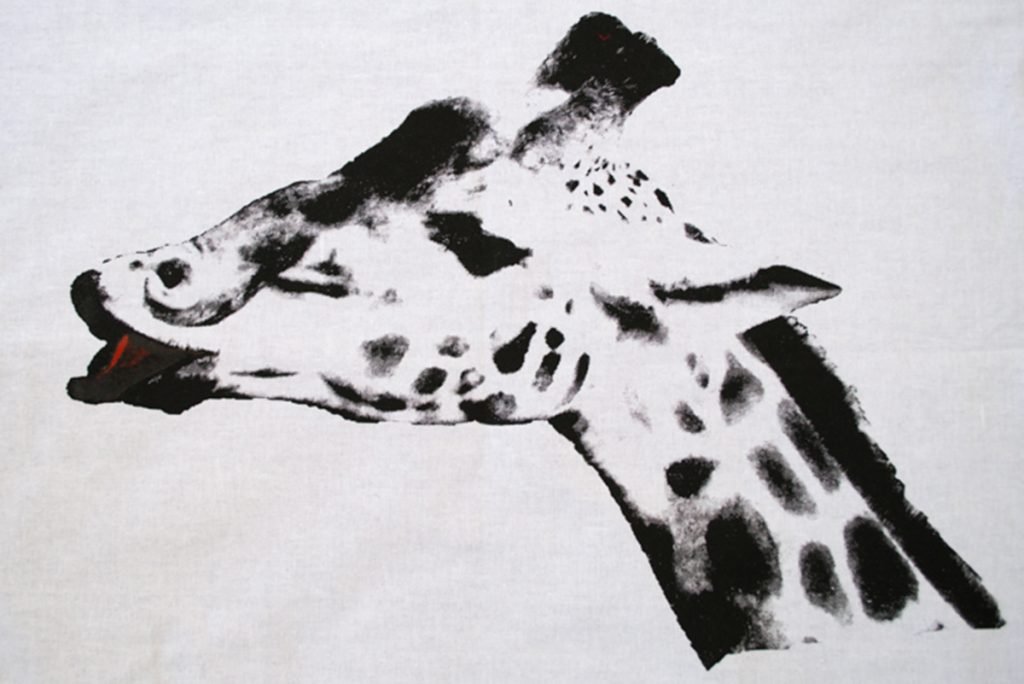 Giraffe print created from a photograph.