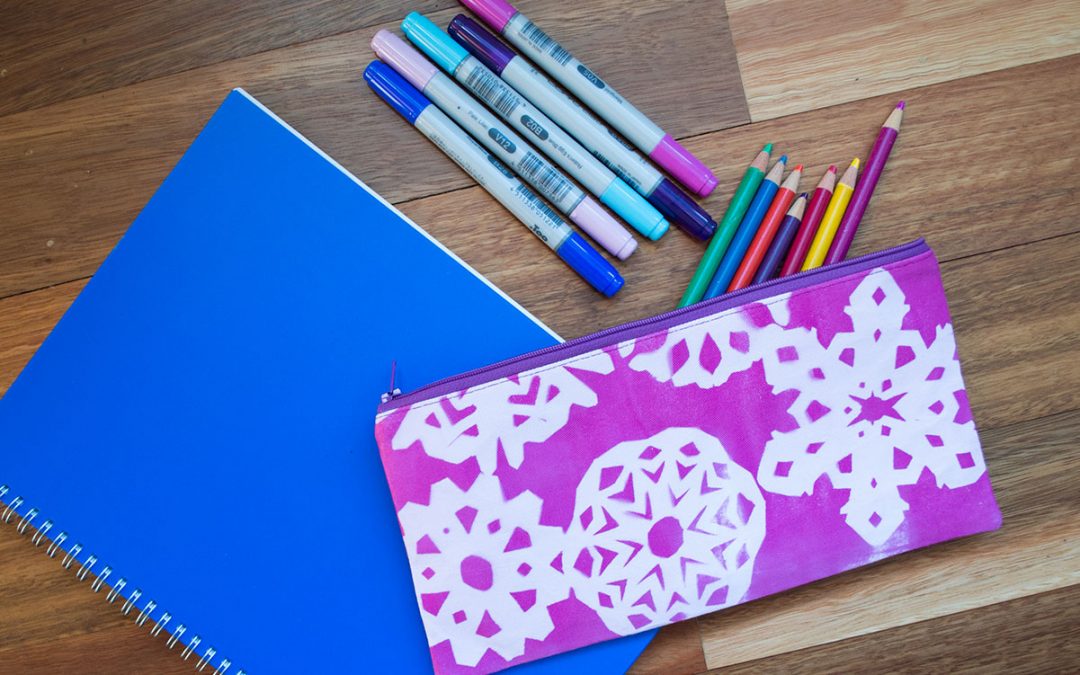 Inkodye Shadow-printed Pencil Case Tutorial