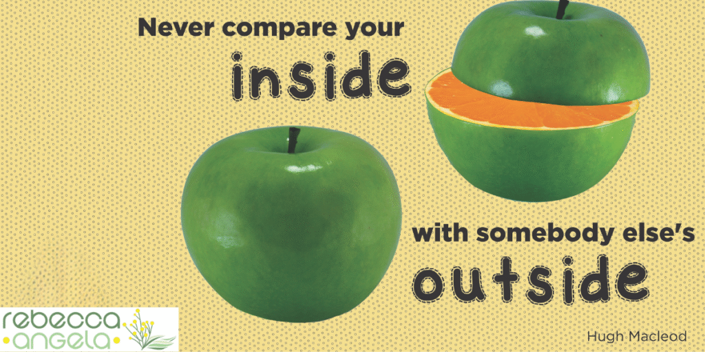 Insides, outsides. Apples, oranges image