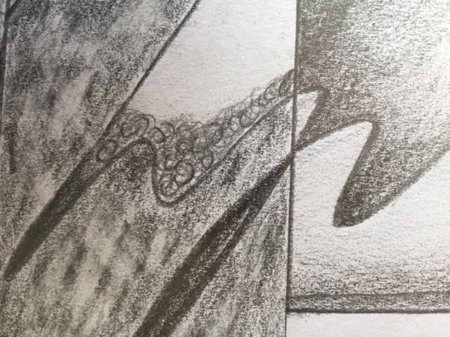 A tiny snippet of my drawing yesterday which will be worked into a bigger project