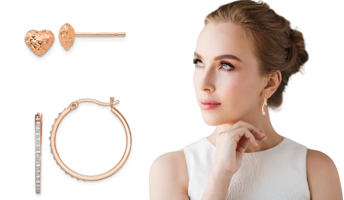 Diamond earrings rose gold