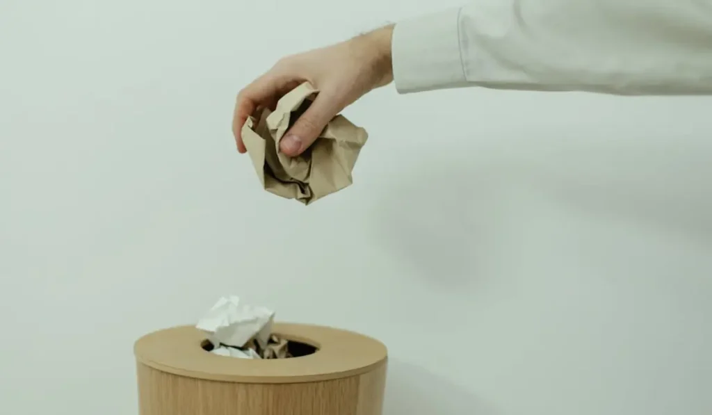 Throwing Rubbish in bin image