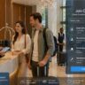 Modern hotel lobby with digital recruitment overla image