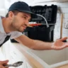 plumber is fixing a Leaking Tap