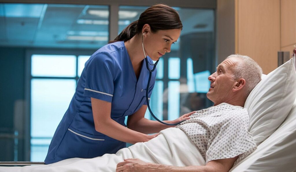 nursee checking patient