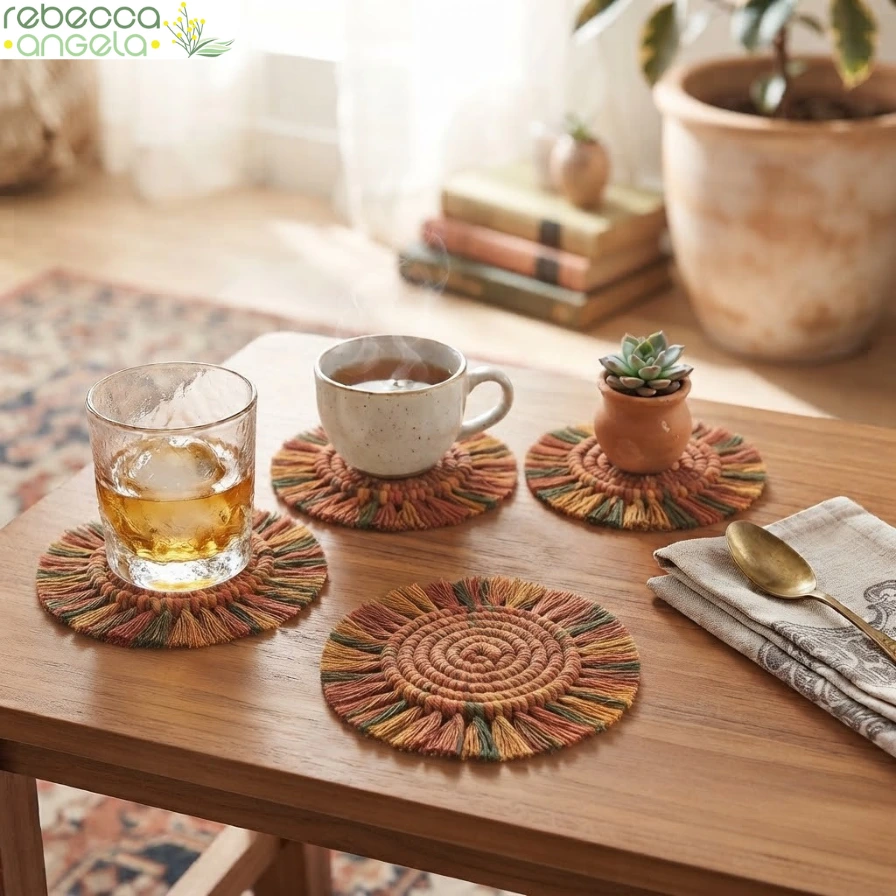 Macrame Coasters image