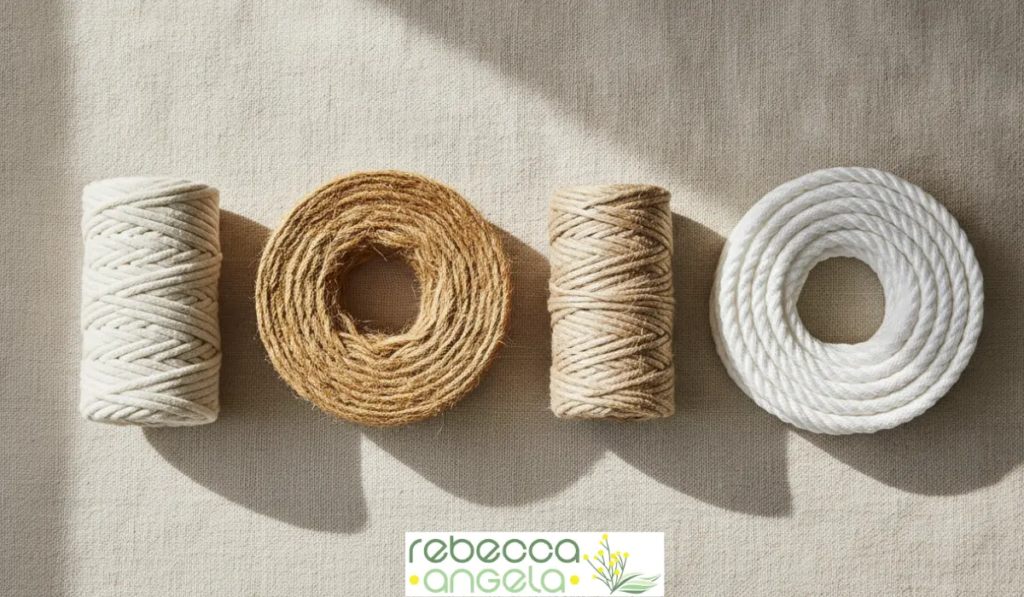 Cotton vs Jute vs Hemp vs Synthetic macrame cord materials image
