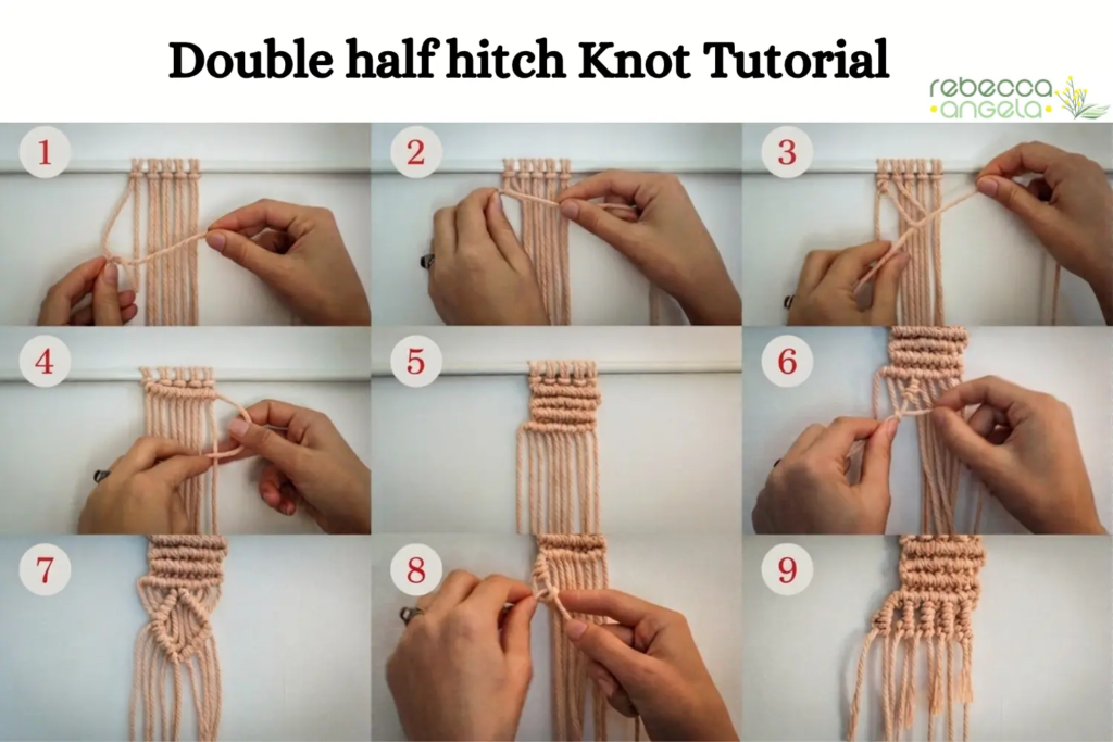 Double half hitch Knot Tutorial images