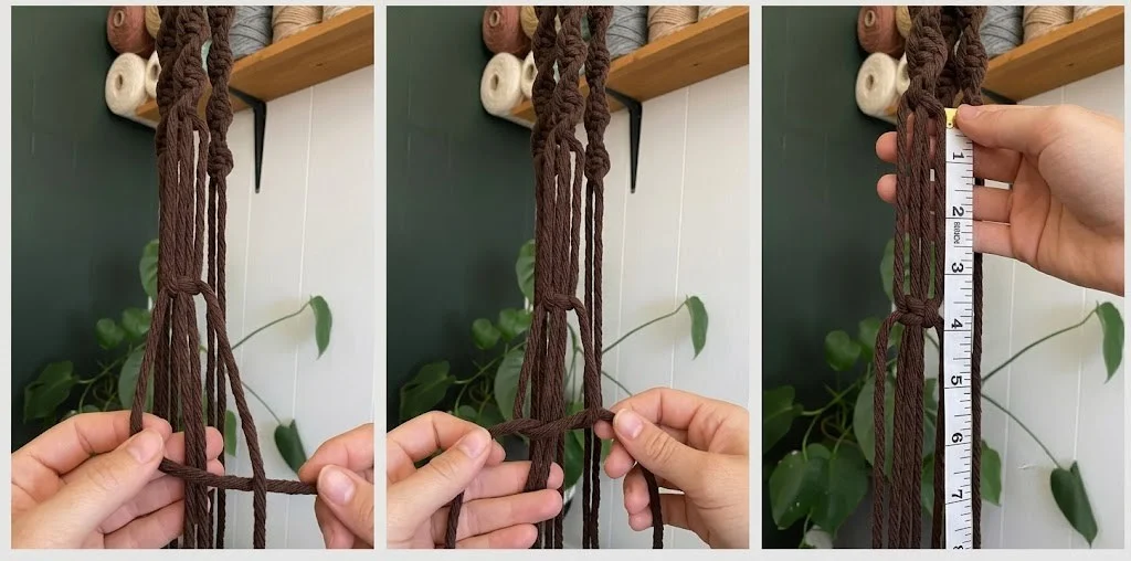 Two square knots down each arm image