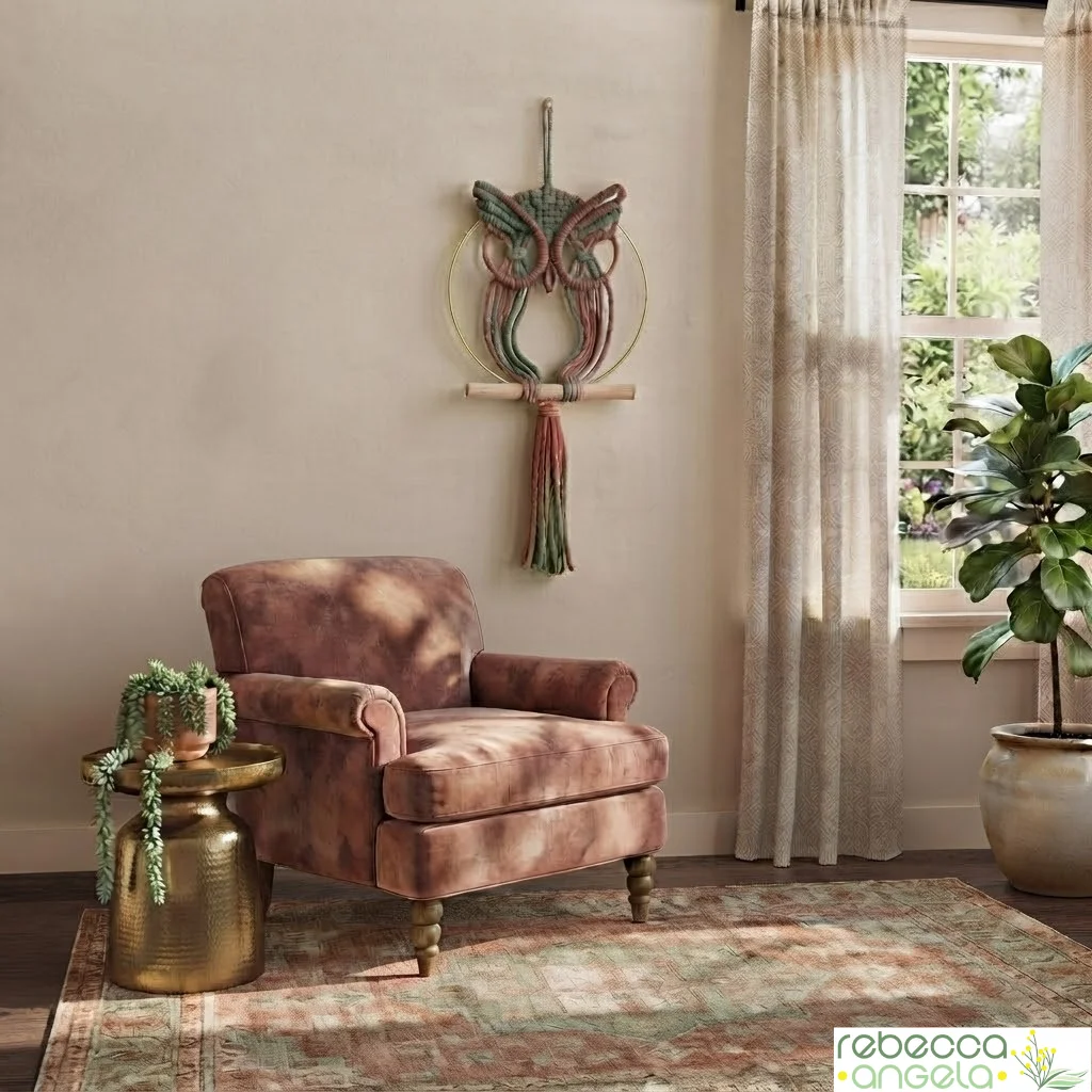 Macrame retro owl image