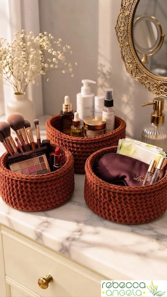 Macrame storage basket image