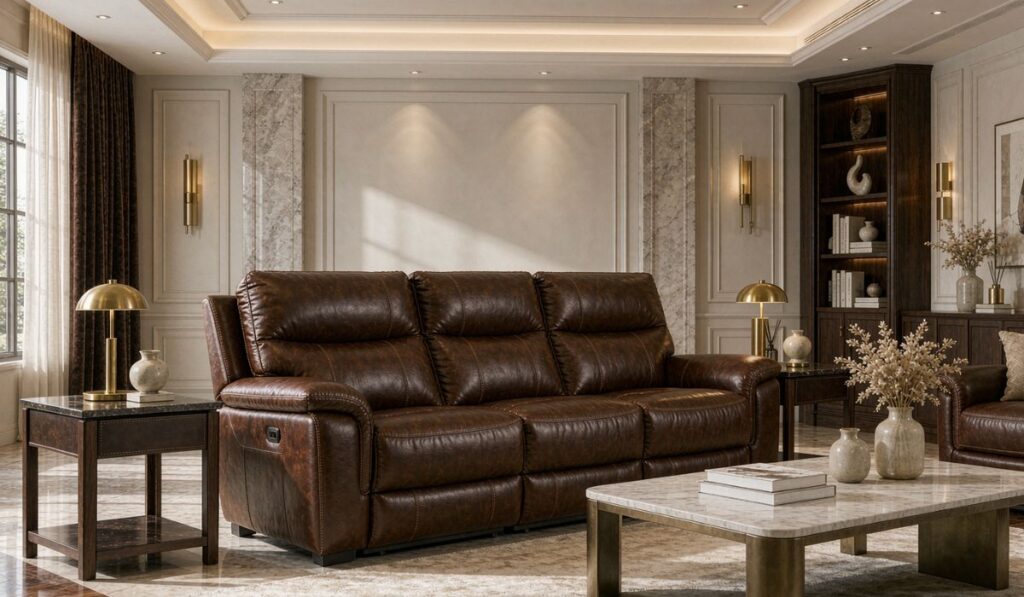 Leather Reclining Loveseat image