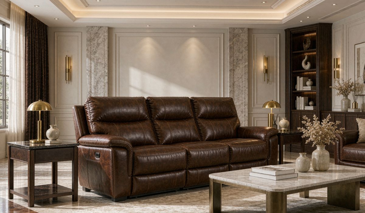 Leather Reclining Loveseat image